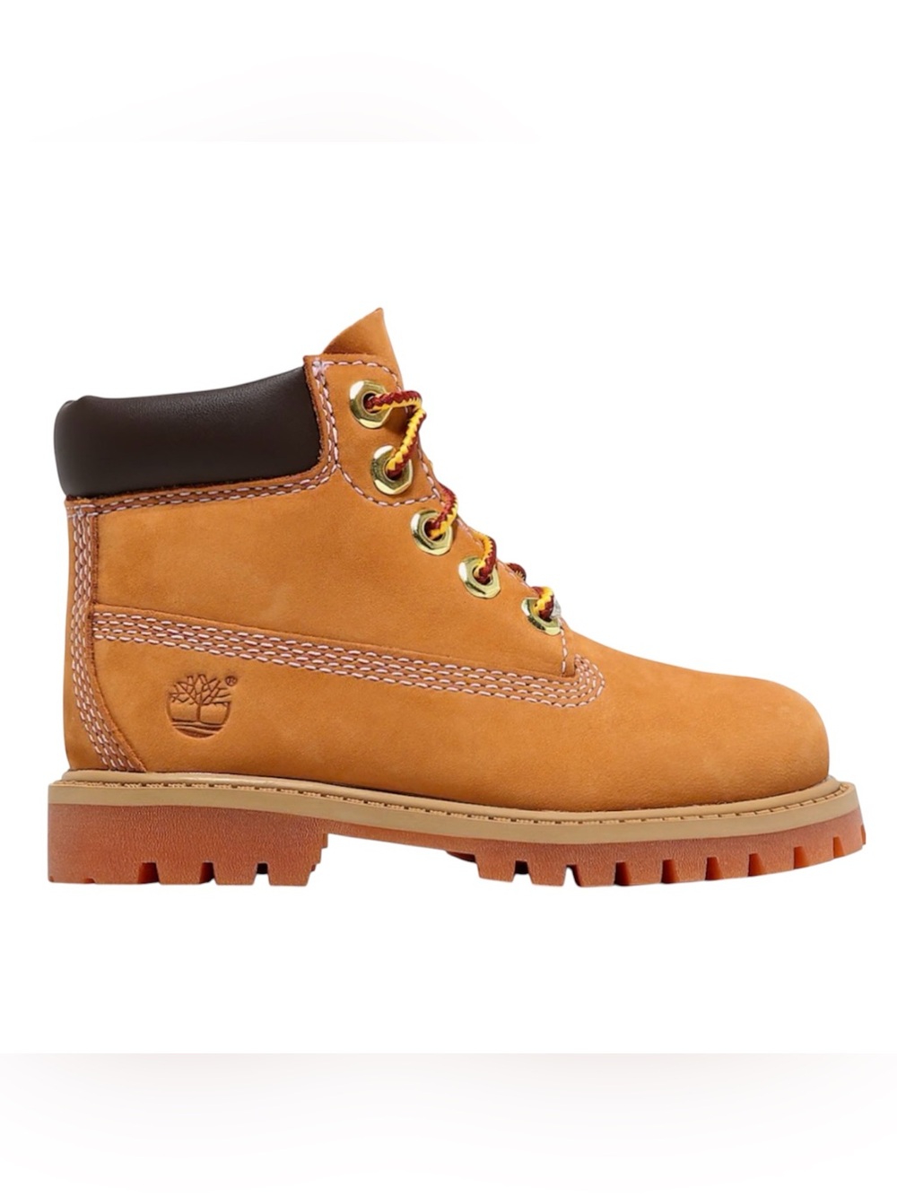 NWOT Timberland Tan Toddler 6" Premium Boot Dark Brown Collar Waterproof SZ 9